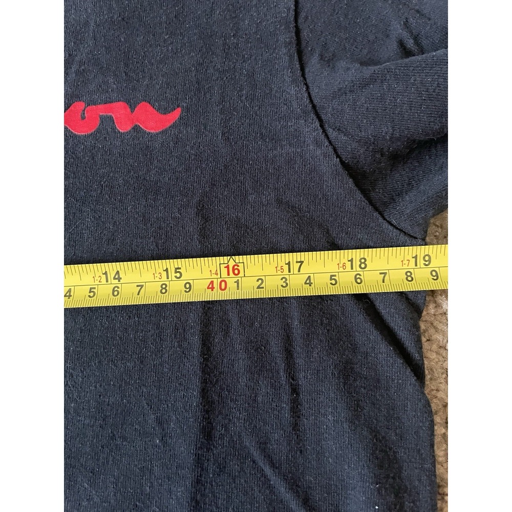 Champion Long Sleeve T-Shirt Black Red Graphic Logo Vintage Retro Medium JBHS - Picture 9 of 10